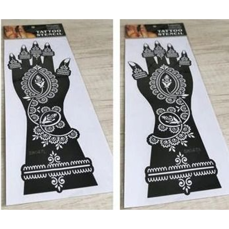 ElegantArt Henna Tattoo Stencil Set Reusable Mehndi Tattoo Stencils Hand Body Painting Templates 0