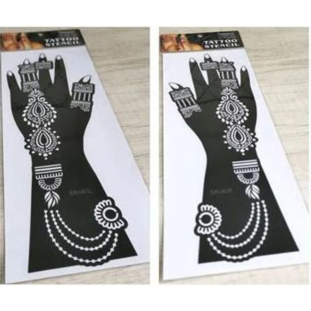 ElegantArt Henna Tattoo Stencil Set Reusable Mehndi Tattoo Stencils Hand Body Painting Templates 10