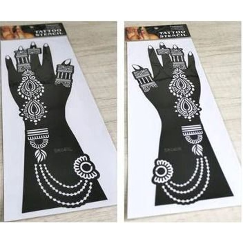 ElegantArt Henna Tattoo Stencil Set Reusable Mehndi Tattoo Stencils Hand Body Painting Templates 10