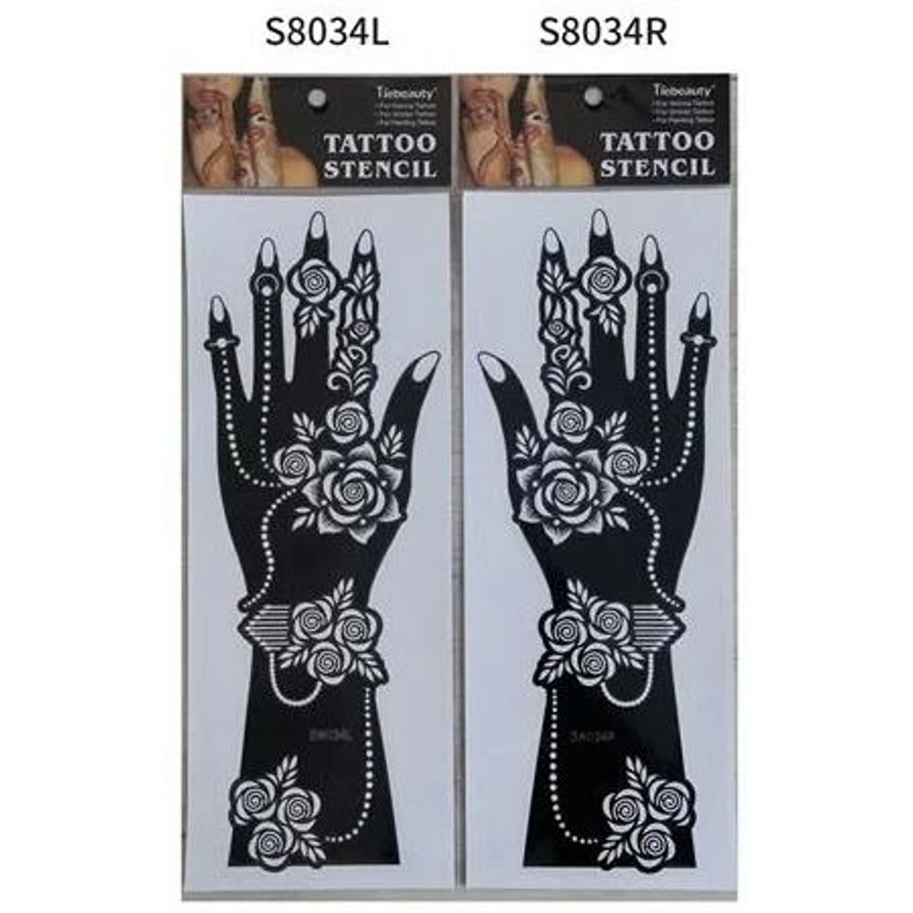 ElegantArt Henna Tattoo Stencil Set Reusable Mehndi Tattoo Stencils Hand Body Painting Templates 11