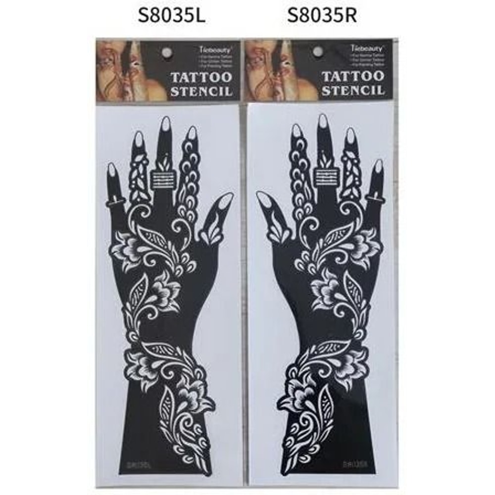 ElegantArt Henna Tattoo Stencil Set Reusable Mehndi Tattoo Stencils Hand Body Painting Templates 12