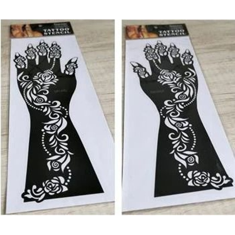ElegantArt Henna Tattoo Stencil Set Reusable Mehndi Tattoo Stencils Hand Body Painting Templates 1