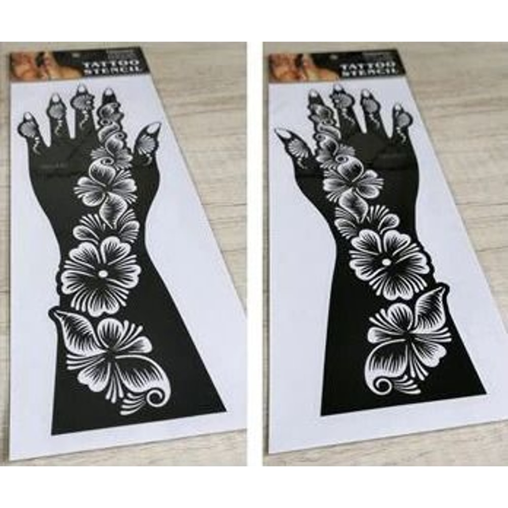 ElegantArt Henna Tattoo Stencil Set Reusable Mehndi Tattoo Stencils Hand Body Painting Templates 2