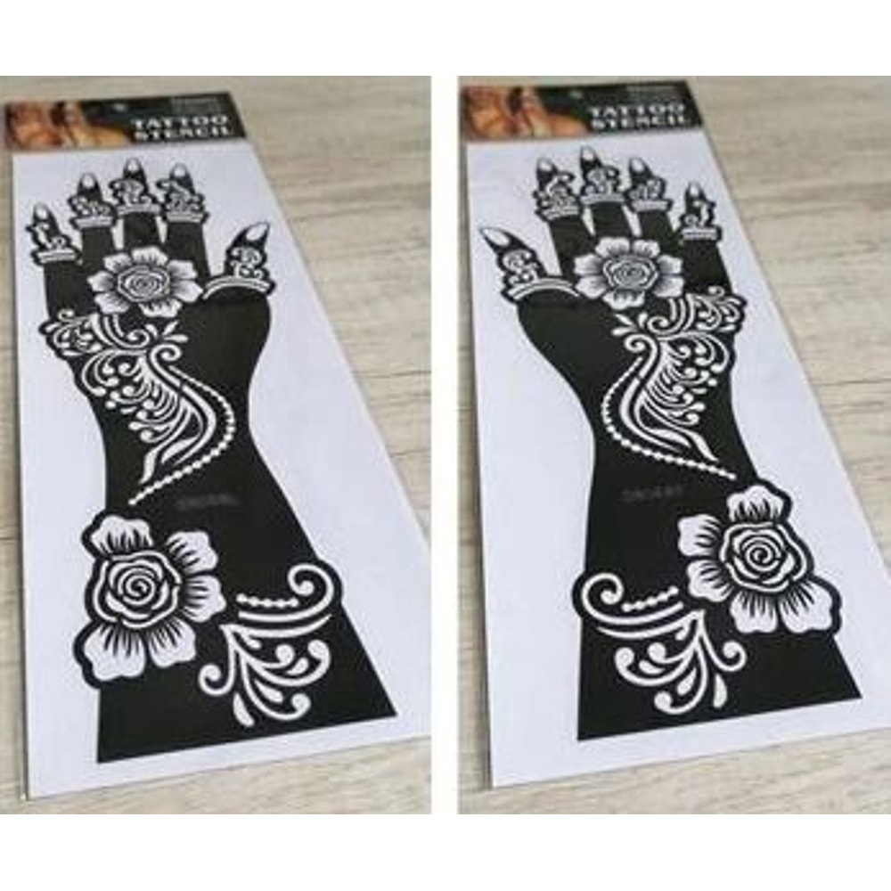 ElegantArt Henna Tattoo Stencil Set Reusable Mehndi Tattoo Stencils Hand Body Painting Templates 3