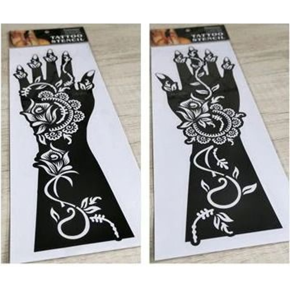 ElegantArt Henna Tattoo Stencil Set Reusable Mehndi Tattoo Stencils Hand Body Painting Templates 5