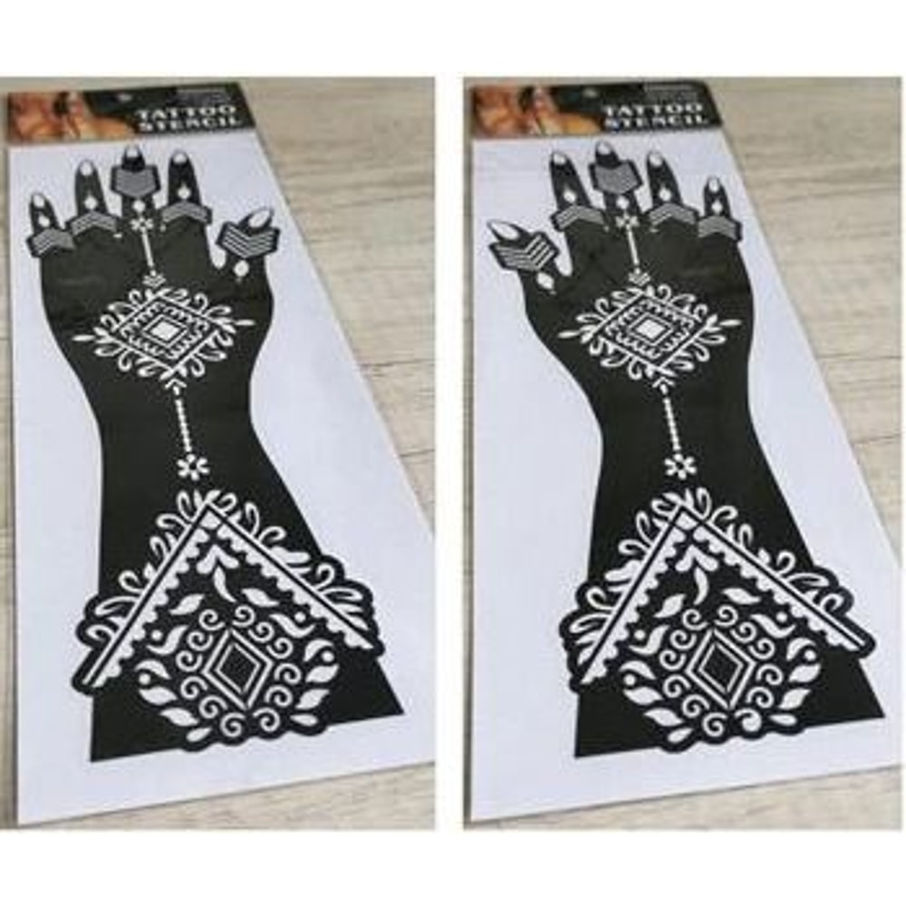 ElegantArt Henna Tattoo Stencil Set Reusable Mehndi Tattoo Stencils Hand Body Painting Templates 6