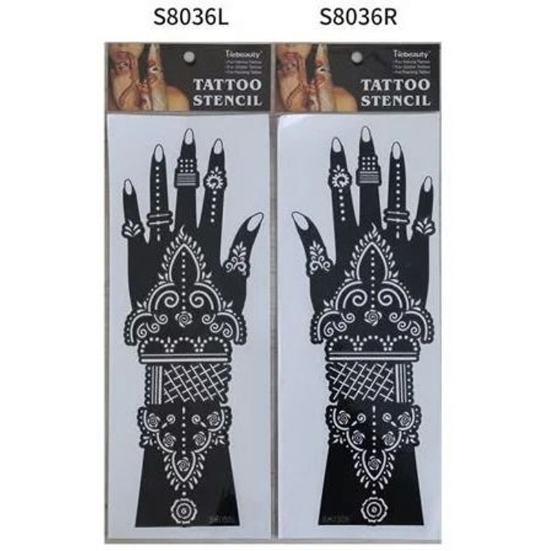 ElegantArt Henna Tattoo Stencil Set Reusable Mehndi Tattoo Stencils Hand Body Painting Templates 13