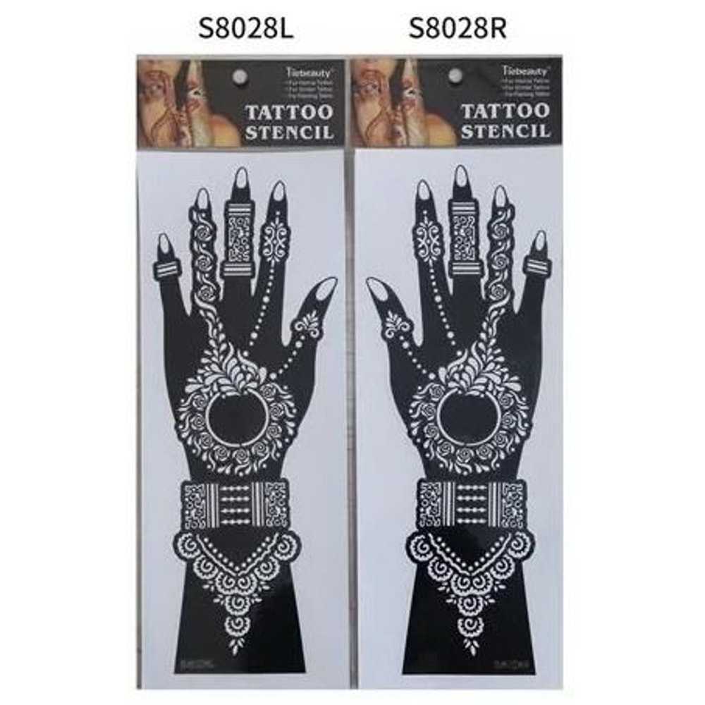ElegantArt Henna Tattoo Stencil Set Reusable Mehndi Tattoo Stencils Hand Body Painting Templates 19