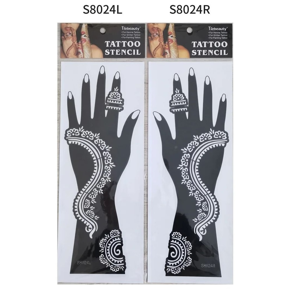 ElegantArt Henna Tattoo Stencil Set Reusable Mehndi Tattoo Stencils Hand Body Painting Templates 20