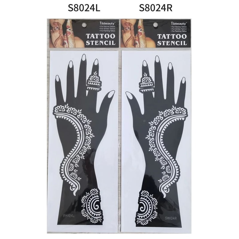 ElegantArt Henna Tattoo Stencil Set Reusable Mehndi Tattoo Stencils Hand Body Painting Templates 20
