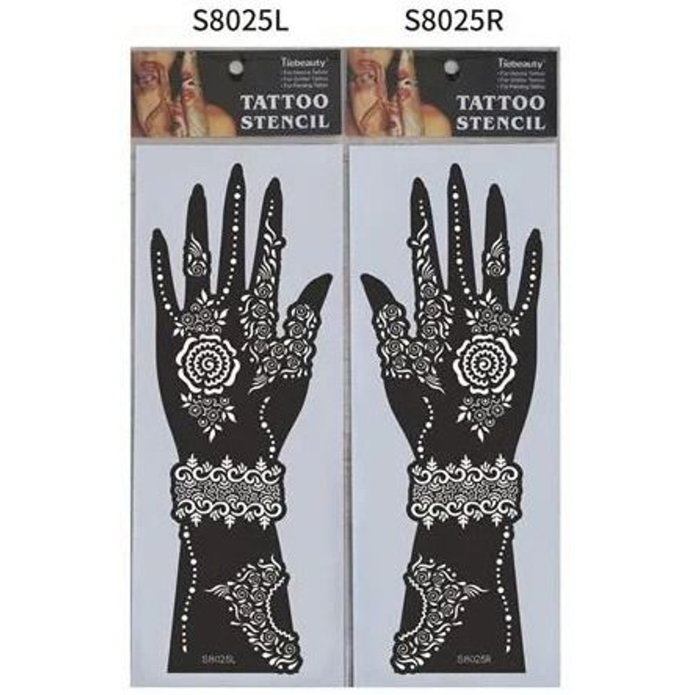 ElegantArt Henna Tattoo Stencil Set Reusable Mehndi Tattoo Stencils Hand Body Painting Templates 21