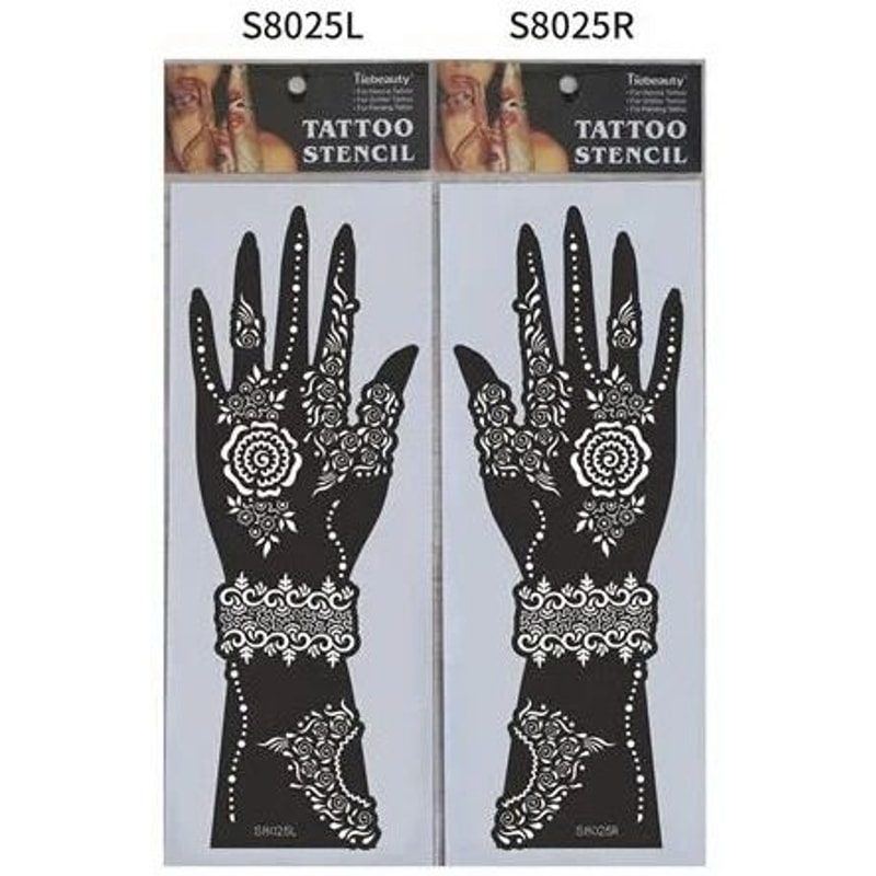 ElegantArt Henna Tattoo Stencil Set Reusable Mehndi Tattoo Stencils Hand Body Painting Templates 21