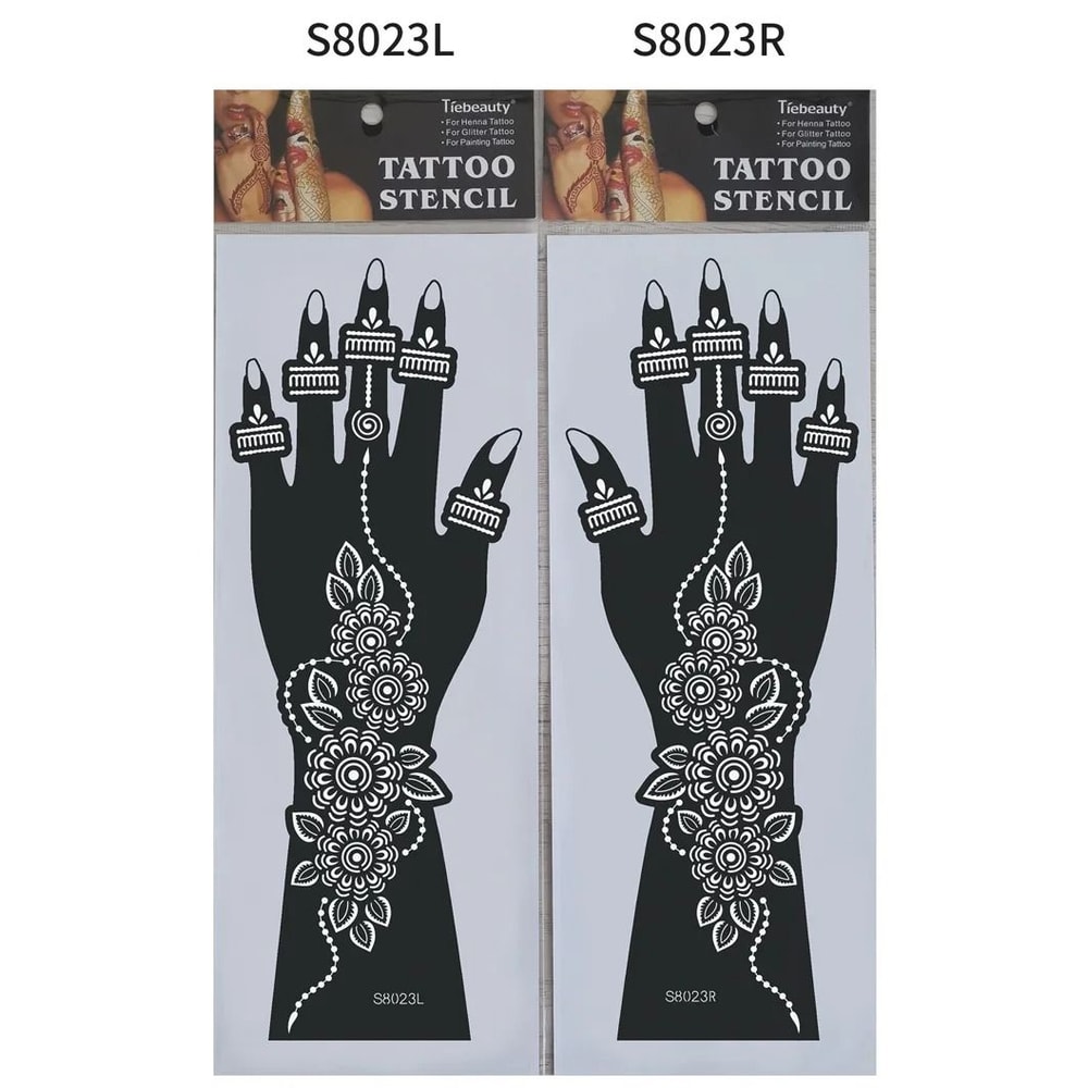 ElegantArt Henna Tattoo Stencil Set Reusable Mehndi Tattoo Stencils Hand Body Painting Templates 24