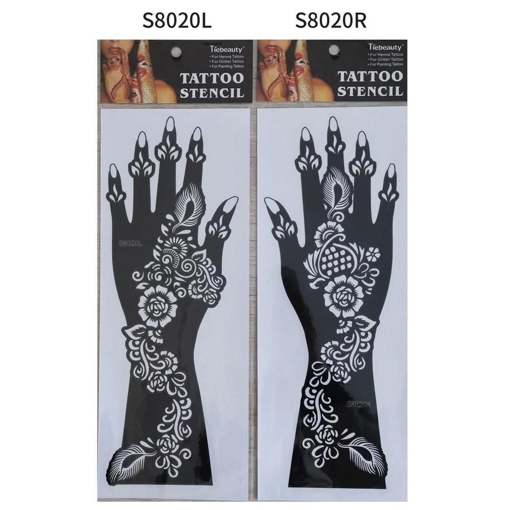 ElegantArt Henna Tattoo Stencil Set Reusable Mehndi Tattoo Stencils Hand Body Painting Templates 25
