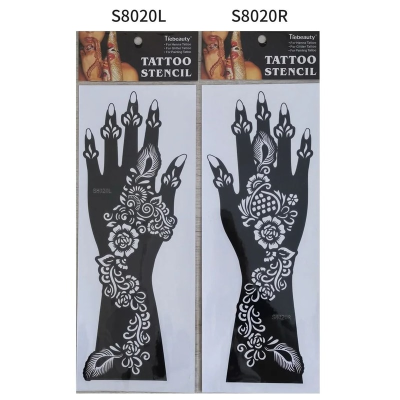 ElegantArt Henna Tattoo Stencil Set Reusable Mehndi Tattoo Stencils Hand Body Painting Templates 25