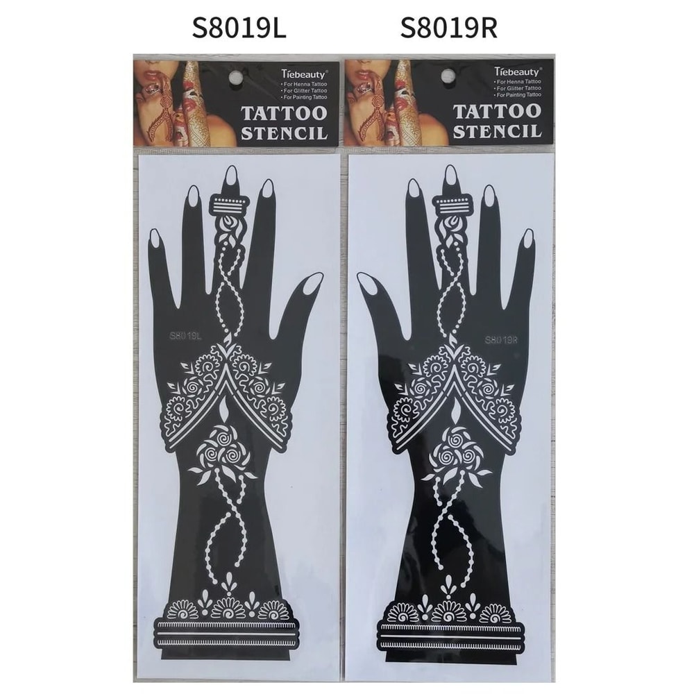 ElegantArt Henna Tattoo Stencil Set Reusable Mehndi Tattoo Stencils Hand Body Painting Templates 29