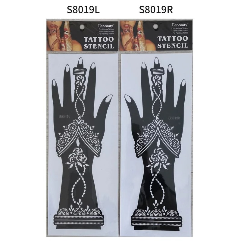ElegantArt Henna Tattoo Stencil Set Reusable Mehndi Tattoo Stencils Hand Body Painting Templates 29