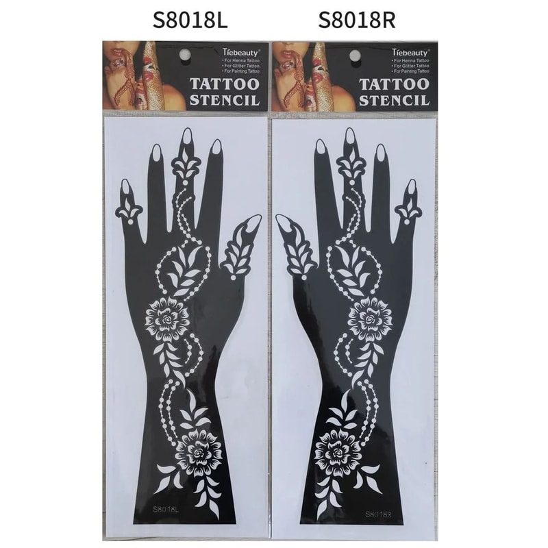 ElegantArt Henna Tattoo Stencil Set Reusable Mehndi Tattoo Stencils Hand Body Painting Templates 28