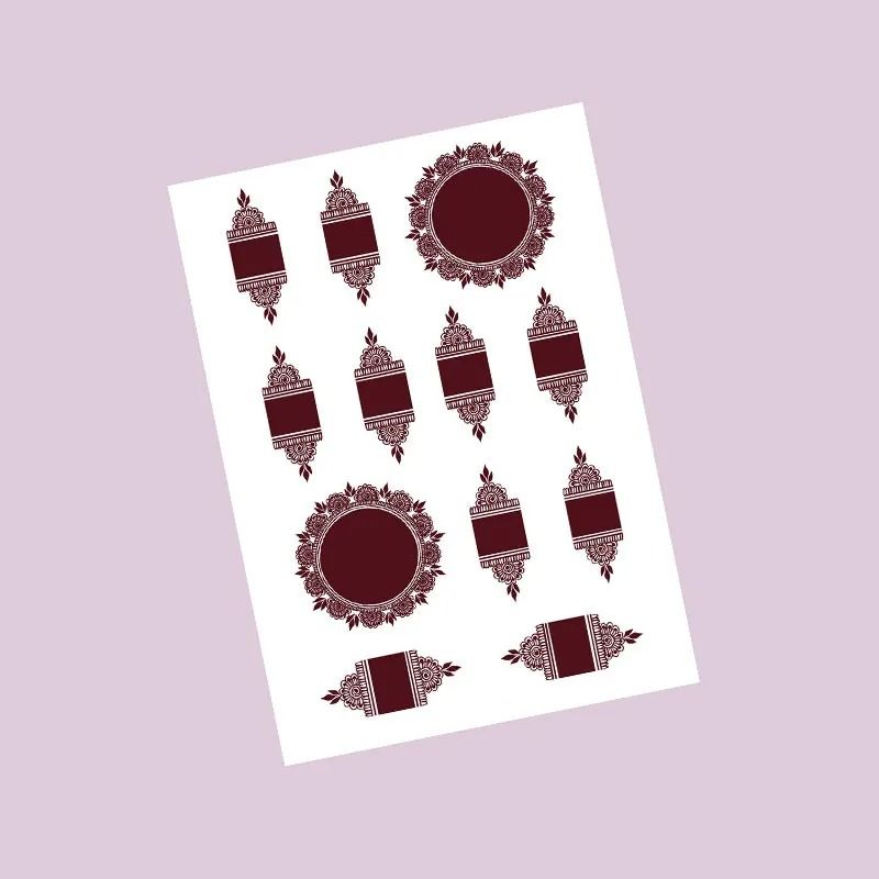 ElegantBloom Henna Tattoo Stickers Brown Temporary Mehndi Tattoos Floral Hand And Foot Body Art 8