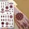 ElegantBloom Henna Tattoo Stickers Brown Temporary Mehndi Tattoos Floral Hand And Foot Body Art 14