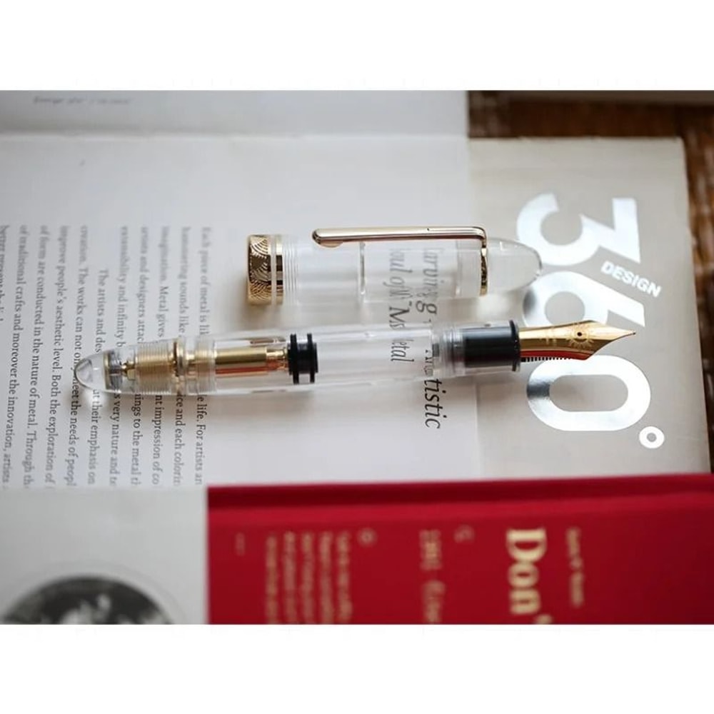 Majohn P140 Transparent Fountain Pen Large Demonstrator Piston Fountain Pen With No 8 Nib 1