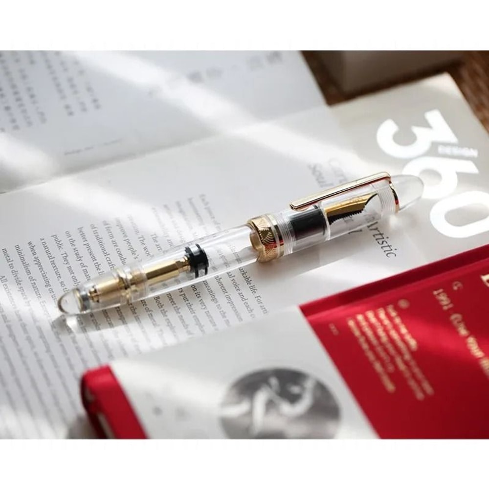 Majohn P140 Transparent Fountain Pen Large Demonstrator Piston Fountain Pen With No 8 Nib 2