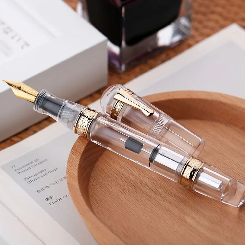 Majohn C5 Transparent Fountain Pen Large Capacity Ink Storage Fountain Pen Iridium Nib Writing Pen 5