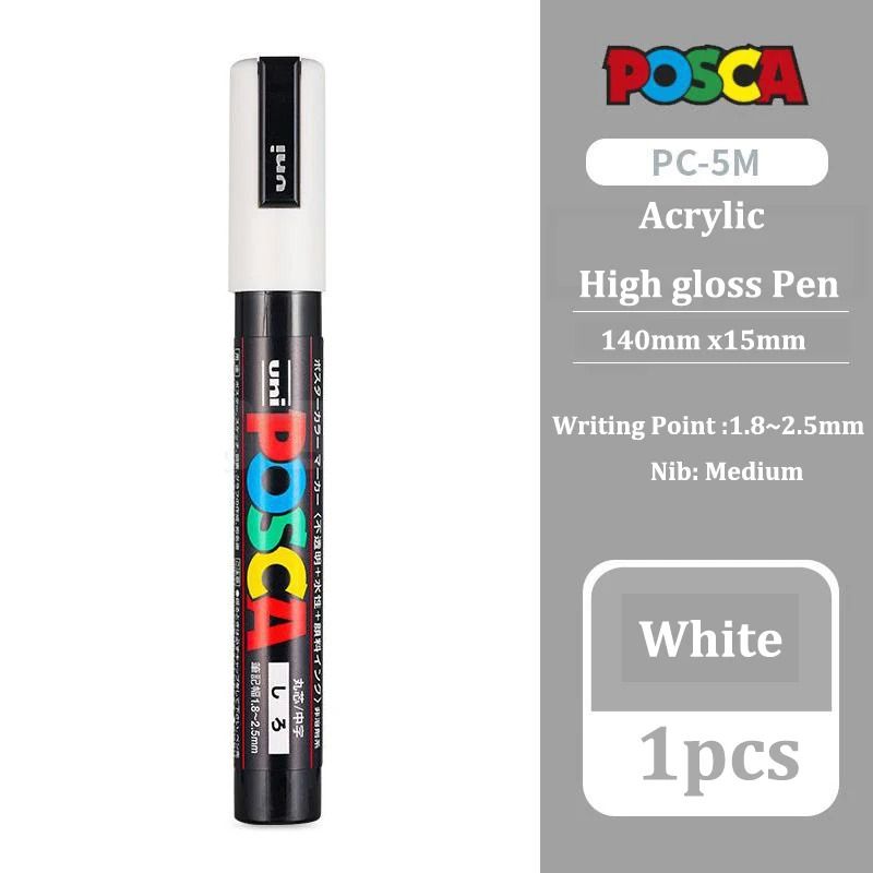 Uni Posca White Paint Marker Waterproof Acrylic Paint Pen For Art Posters Crafts And Design 3