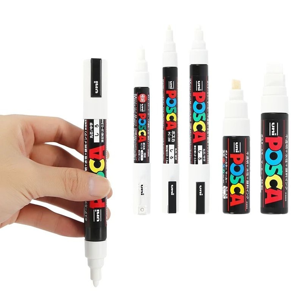 Uni Posca White Paint Marker Waterproof Acrylic Paint Pen For Art Posters Crafts And Design 5