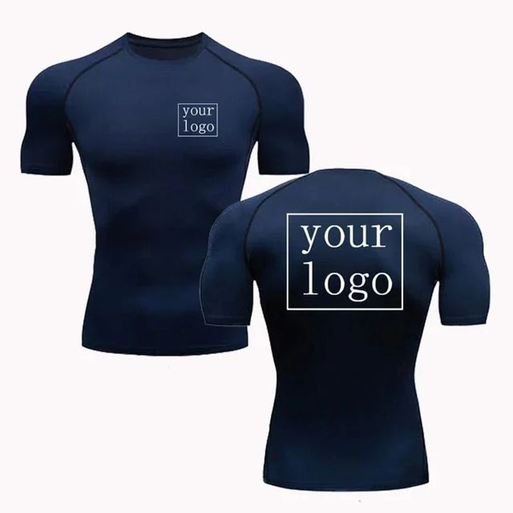 Custom Logo Compression T Shirt Quick Dry Workout Gym Tee For Men And Women 8
