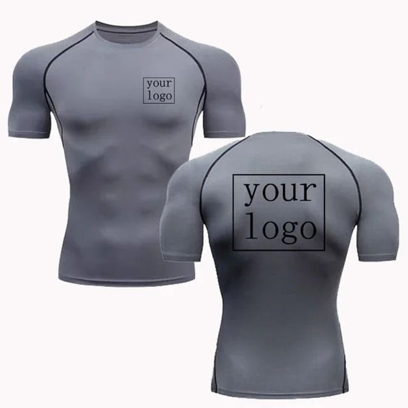 Custom Logo Compression T Shirt Quick Dry Workout Gym Tee For Men And Women 9
