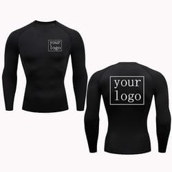 custom logo compression t shirt quick dry workout gym tee for men and women
