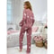 Womens Long Sleeve Pajama Set Soft 2 Piece Sleepwear Set Top And Pants 2