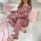 Womens Long Sleeve Pajama Set Soft 2 Piece Sleepwear Set Top And Pants 4