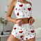 Womens Summer Pajama Set Heart Print Camisole And Shorts Sleepwear Two Piece Lounge Set 9
