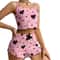 Womens Summer Pajama Set Heart Print Camisole And Shorts Sleepwear Two Piece Lounge Set 2