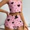 Womens Summer Pajama Set Heart Print Camisole And Shorts Sleepwear Two Piece Lounge Set 7