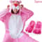 Womens Flannel Unicorn Kigurumi Pajamas Pink Leopard Animal Onesie Sleepwear 3