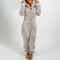 Womens Plush Flannel Pajama Romper Hooded Long Sleeve Winter Sleepwear Onesie 6