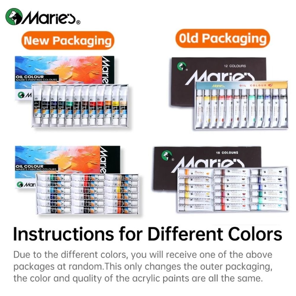 Maries 19 Piece Oil Paint Set With 12 Colors Pigments And 7 Brushes Artist Painting Kit 4