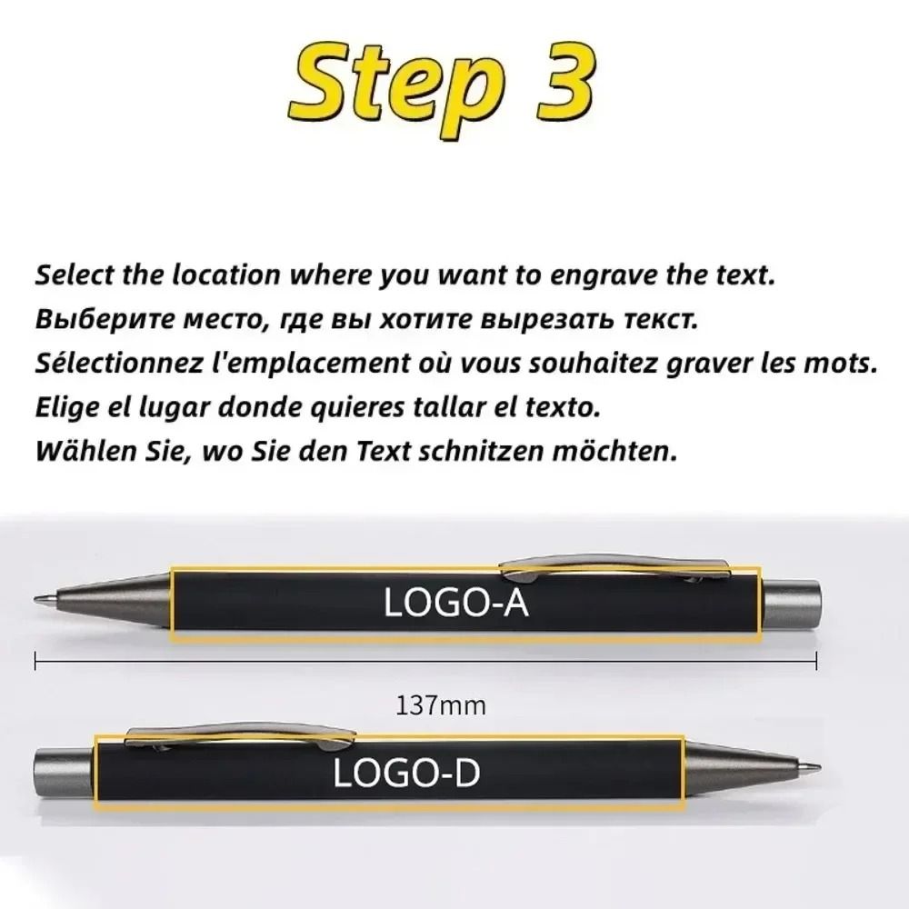 50 Pack Custom Logo Ballpoint Pens Metal Advertising Pens With Laser Engraved Branding 17