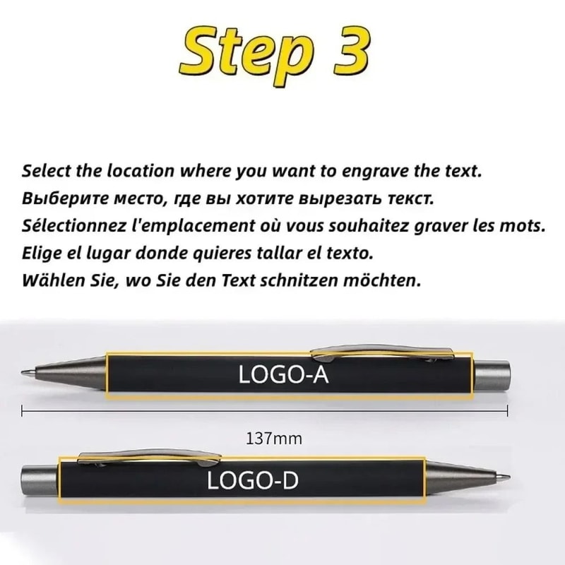 50 Pack Custom Logo Ballpoint Pens Metal Advertising Pens With Laser Engraved Branding 17