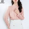 Womens Natural Silk Blouse Stand Collar Long Sleeve Jacquard Silk Shirt 0