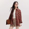 Semir Womens Oversized Checkered Shirt Vintage Long Sleeve Plaid Blouse Mid Length Casual Top 2