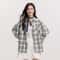 Semir Womens Oversized Checkered Shirt Vintage Long Sleeve Plaid Blouse Mid Length Casual Top 0