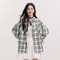 Semir Womens Oversized Checkered Shirt Vintage Long Sleeve Plaid Blouse Mid Length Casual Top 0