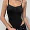 Sweetown Spaghetti Strap Bodysuit Sleeveless Shirred Camisole Bodysuit Top 5