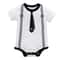 Newborn Baby Boy Gentleman Romper Cotton Infant Summer Romper Tie Print Short Sleeve Outfit 5