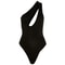 Womens One Shoulder Cut Out Bodysuit Slim Fit Bodycon Black Bodysuit Top 0