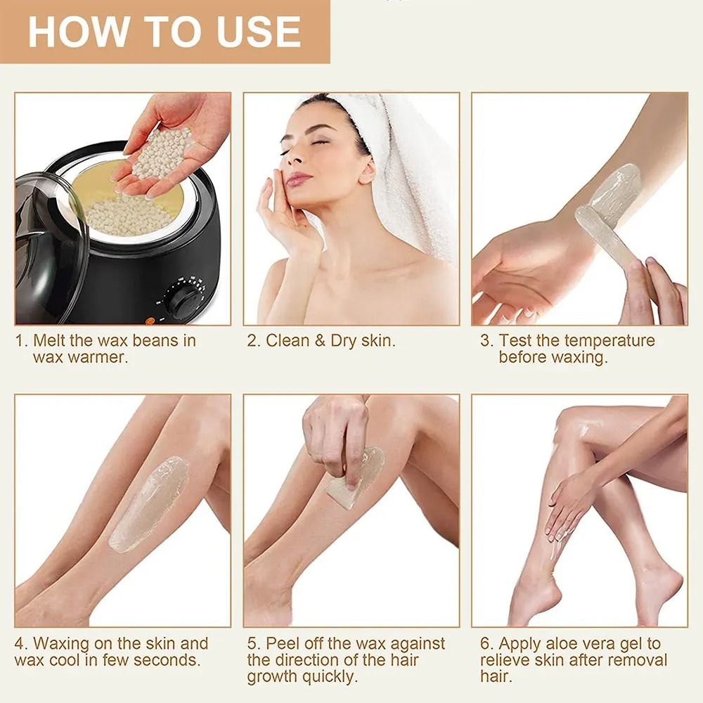 Professional Hard Wax Beans For Hair Removal Painless Depilatory Wax Beads For Face Bikini And Body 3